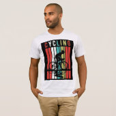 Vélo Vintage Retro | Silhouette Cyclisme Énergique Tシャツ (正面フル)