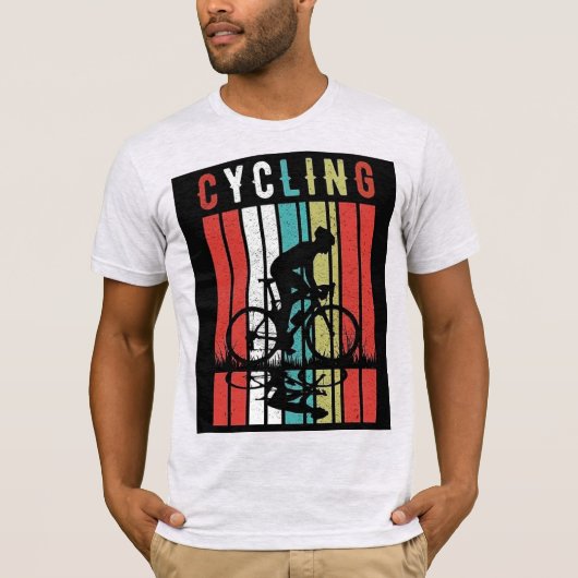Vélo Vintage Retro | Silhouette Cyclisme Énergique Tシャツ (正面)