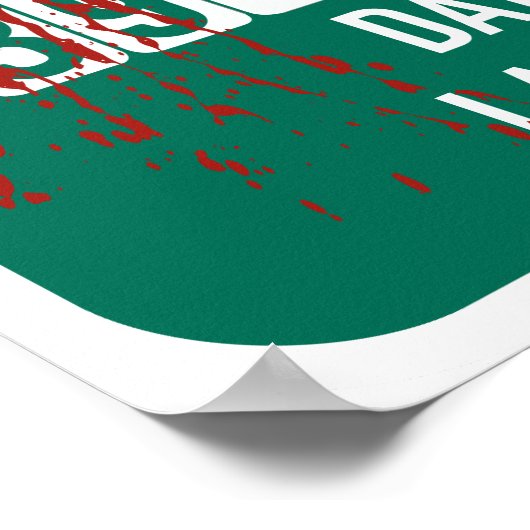 Velociraptorの無事故サイン(血液スパッタ) ポスター (角)