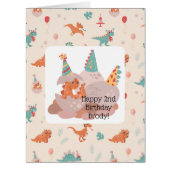 「Velociraptorよくはしゃぐ誕生日・カード (正面)