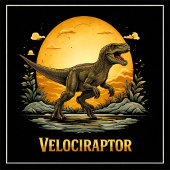 Velociraptor Dinosaur Prehistoric Moon トライブレンドＴシャツ
