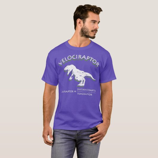 Velociraptor Distance Over Time Raptor Funny Tシャツ (正面フル)