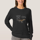 Velociraptor Distanceraptor Timeraptor物理学 Tシャツ (正面)