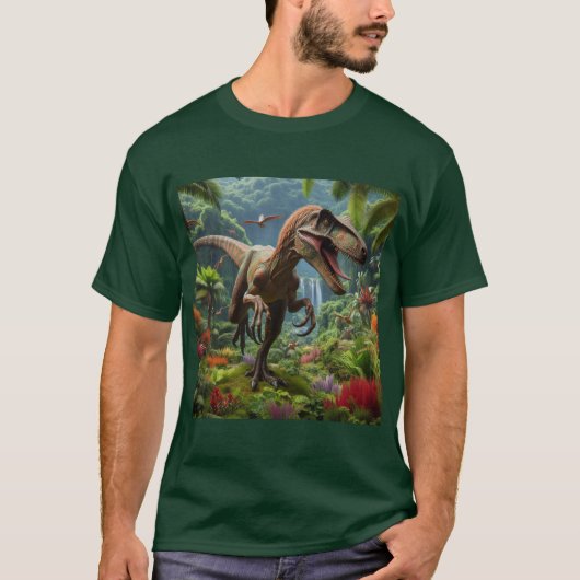 Velociraptor: El Cazador Ágil de la Era Mesozoica Tシャツ (正面)