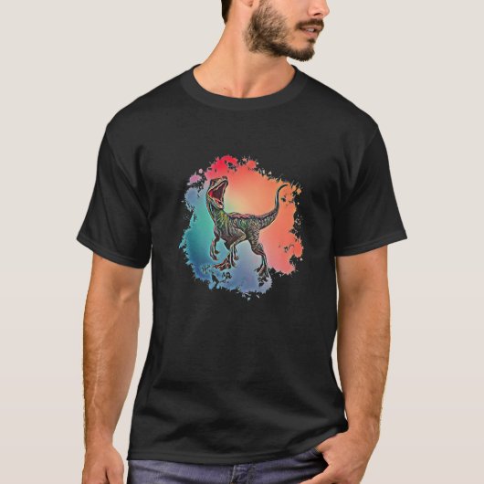 Velociraptor Motif Raptor Dinosaurs Prehistoric Pr Tシャツ (正面)
