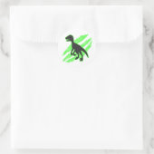 Velociraptor silhouette – 背景色を選択 ラウンドシール (バッグ)