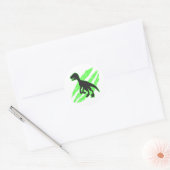 Velociraptor silhouette – 背景色を選択 ラウンドシール (封筒)