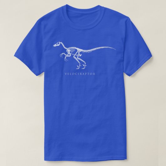 Velociraptor Skeleton恐竜ファンのギフトボーンズkid Tシャツ (デザイン正面)