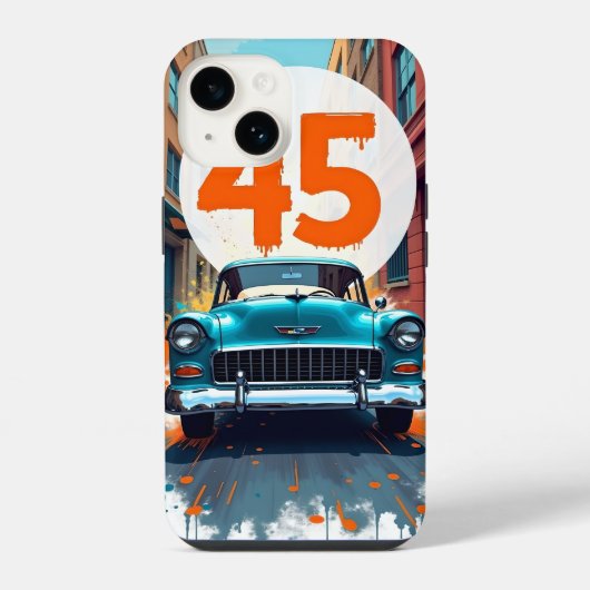 Velocity of 45: レトロを祝して動きの中に iPhoneケース (裏面)