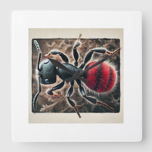 Velvet ant 231024IREF227 - Watercolor スクエア壁時計 (正面)
