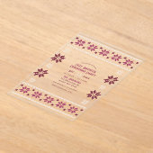 Velvet Berry Ugly Sweater Christmas Party アクリル招待状 (レイダウン)