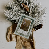 Velvet Bow and Stripes Christmas Photo Card Green シーズンカード