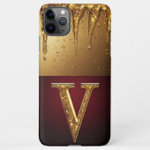 💎 Velvet Glitter V Monogram Dripping Custom  iPhoneケース (裏面)