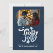 Velvet Ice Modern Blue Christmas Photo シーズンカード (正面)