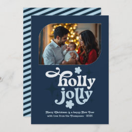 Velvet Ice Modern Blue Christmas Photo シーズンカード
