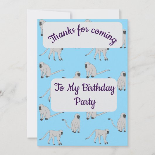 Velvet Monkeys Thank you Card 招待状 (正面)