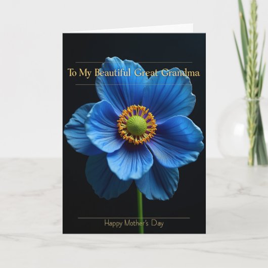 Velvet Night Floral Mothers Card カード (正面)
