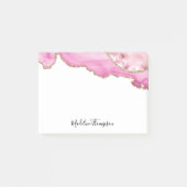 Velvet Pink Gold Agate Geode Script Typography ポストイット (正面)