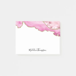 Velvet Pink Gold Agate Geode Script Typography ポストイット