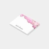 Velvet Pink Gold Agate Geode Script Typography ポストイット (アングル)