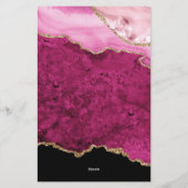 Velvet Pink Gold Agate Geode Script Typography 便箋 (裏面)