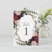 Velvet Plum Garden Floral Greenery Wedding  招待状 (スタンド正面)