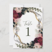 Velvet Plum Garden Floral Greenery Wedding  招待状 (正面)