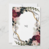 Velvet Plum Garden Floral Greenery Wedding  招待状 (裏面)