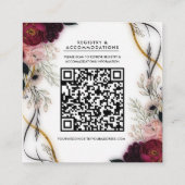 Velvet Plum Garden Floral Greenery Wedding Details スクエア名刺 (裏面)