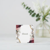 Velvet Plum Garden Floral Greenery Wedding Details スクエア名刺 (スタンド正面)