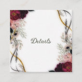 Velvet Plum Garden Floral Greenery Wedding Details スクエア名刺 (正面)