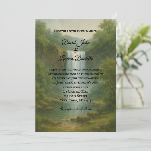 Velvet Rapids Photo Wedding Invitation 招待状 (スタンド正面)