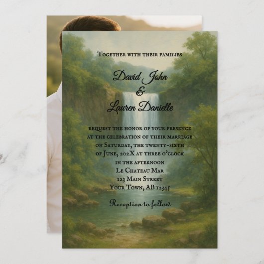 Velvet Rapids Photo Wedding Invitation 招待状 (正面/裏面)