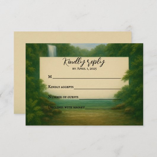 Velvet Rapids Wedding RSVP Card (正面/裏面)