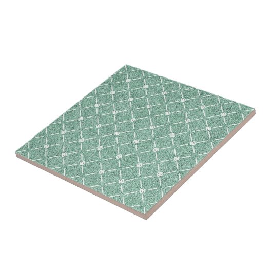 Velvety Lattice Pattern in Mint Green タイル (側面)