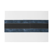 Velvety Navy Damask | Dark Blue Grunge Baroque 招待状ベリーバンド (裏面例)