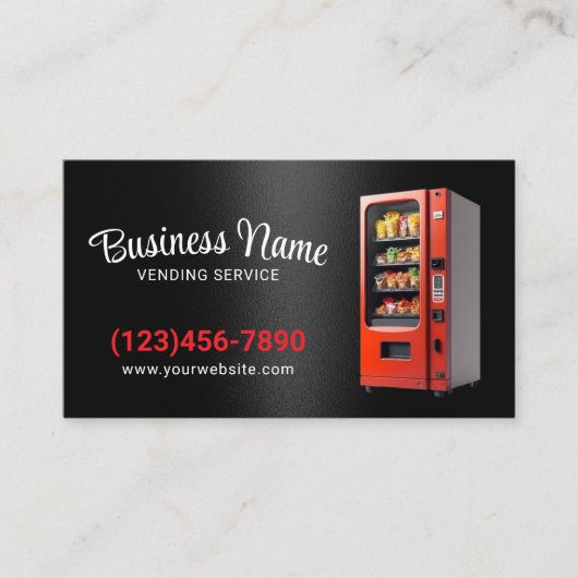 Vending Machines Service Modern Black Metal 名刺 (正面)