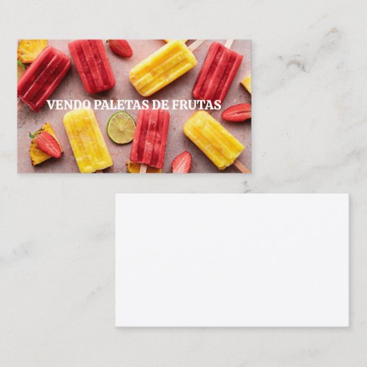 Vendo paletas de frutas 名刺 (正面/裏面)