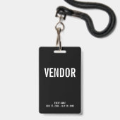 Vendor All Access Pass Event ID Badge バッジ (正面（ネックストラップ付）)