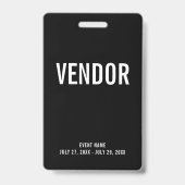 Vendor All Access Pass Event ID Badge バッジ (正面)