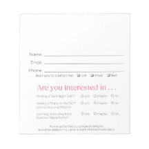 Vendor Lead Slips for Booking & Recruit Pink Zebra