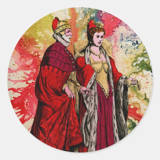 Venetian Doge and Dogeressa by Michael Moffa ラウンドシール (正面)