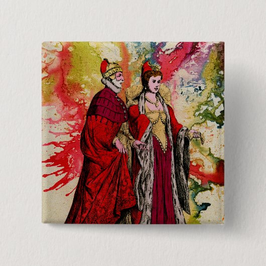 Venetian Doge and Dogeressa by Michael Moffa 缶バッジ (正面)