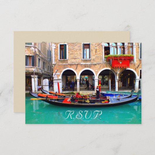 Venetian Gondolas - RSVPカード (正面/裏面)