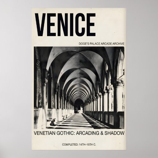 Venetian Gothic Poster Venice Arcade Architecture ポスター (正面)