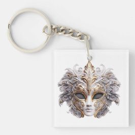 Venetian Intricately Decorated in Gray and Gold キーホルダー