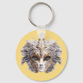 Venetian Intricately Decorated in Gray and Gold キーホルダー