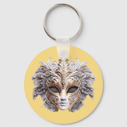 Venetian Intricately Decorated in Gray and Gold キーホルダー (正面)