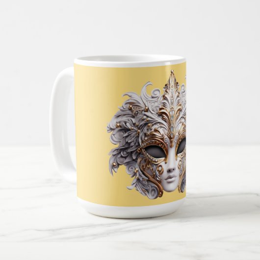 Venetian Intricately Decorated in Gray Hues コーヒーマグカップ (正面左)