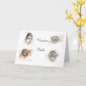 Venetian Masks Notecards by Mary Dunham Walters カード (黄色い花)